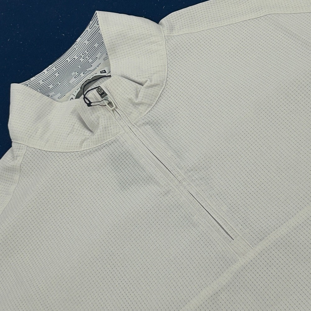 7 Diamonds Oxygenate Quarter Zip Pullover Mens Medium White Performance NEW